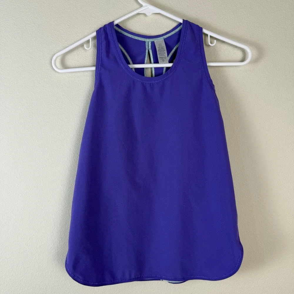 Ivivva Girls Lululemon Active‎ Tank Top Size 8 Purple Racerback Athletic Workout